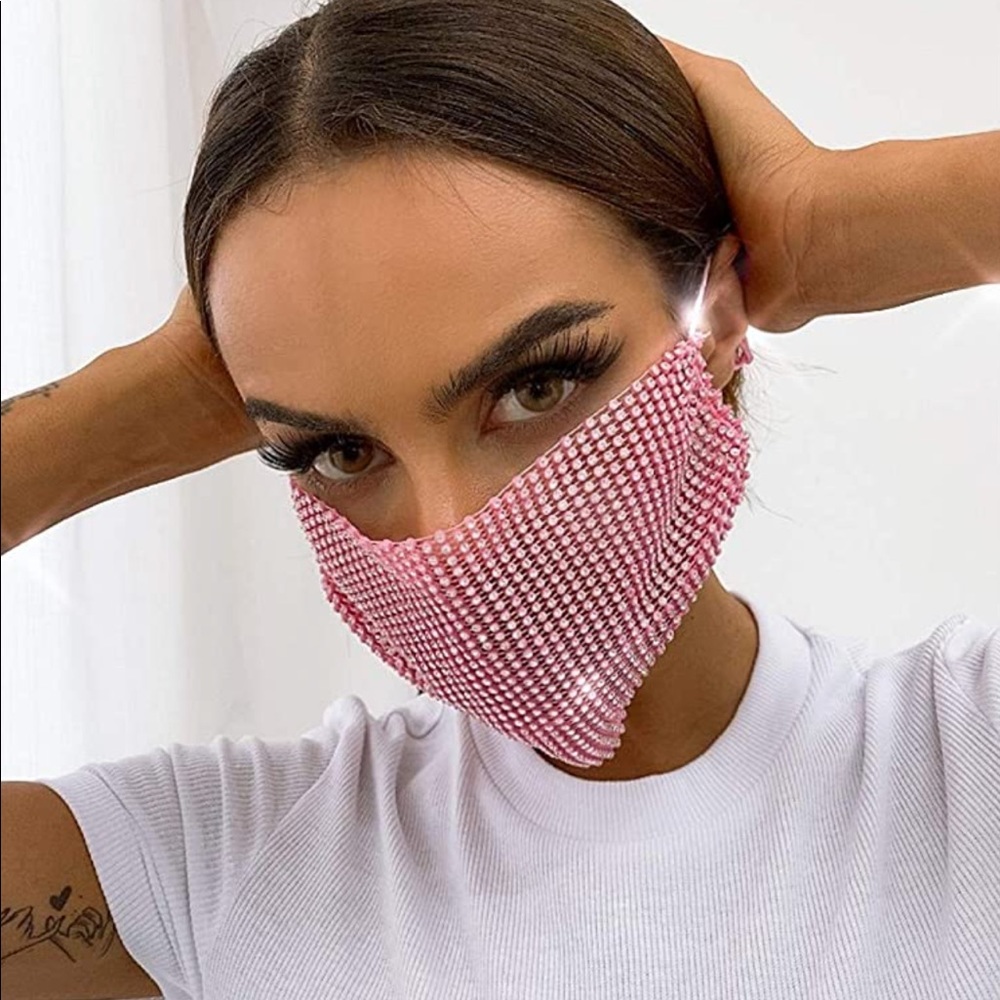 Light Pink Bling Mask - Picture 8 of 9